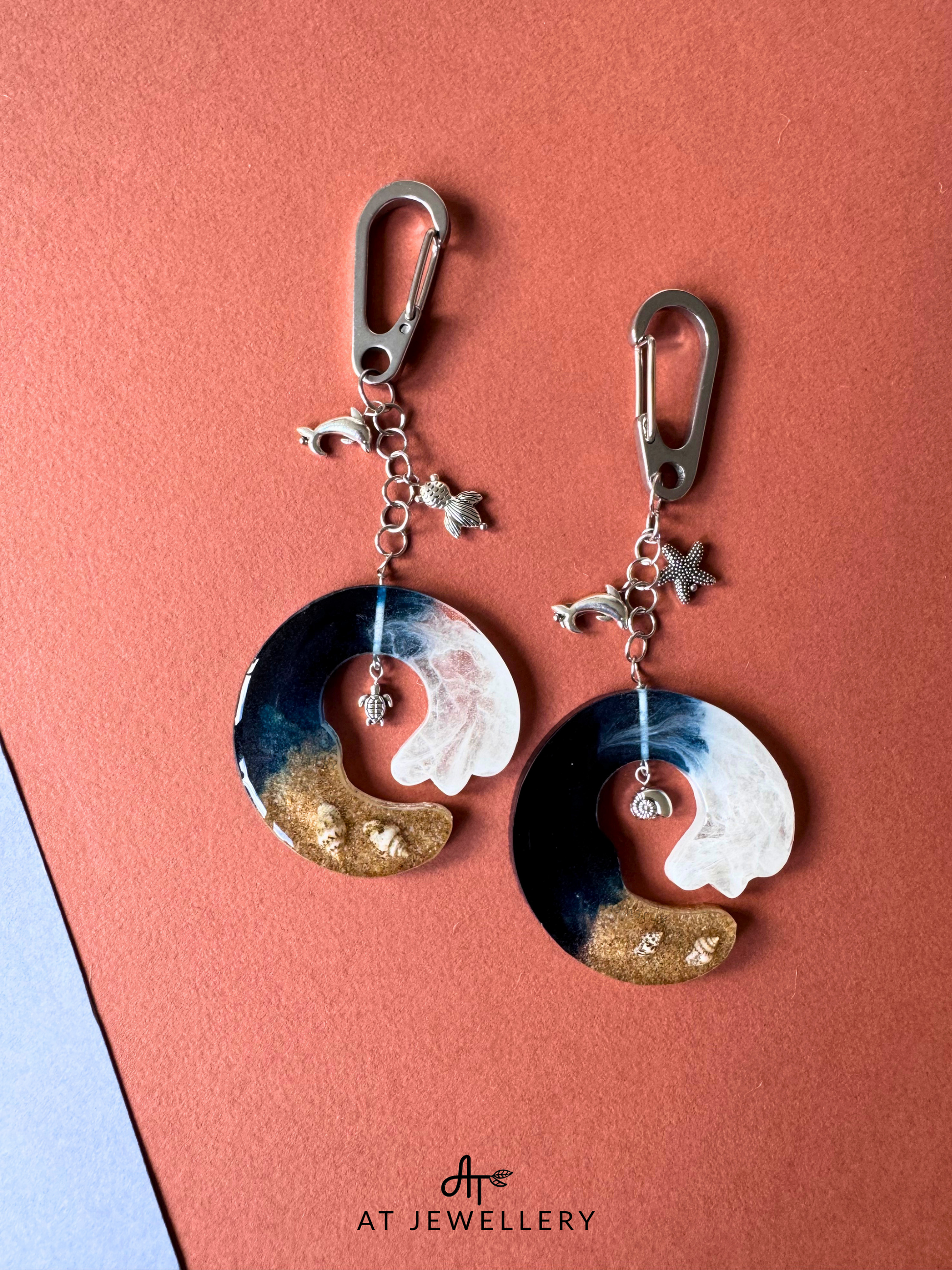 Wave Bag Charm with Ocean Charms | AT Jewellery